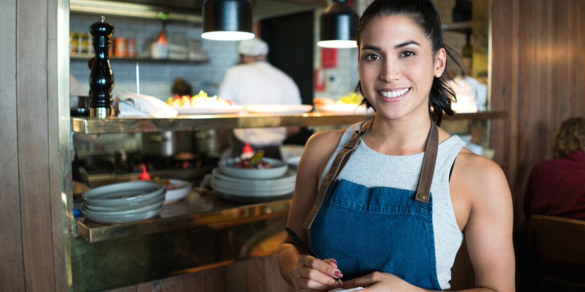 Waitress working at a restaurant