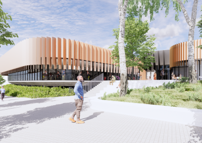 OP Leisure Centre Artist Impression 1 Entry Credit Warren and Mahoney Architects